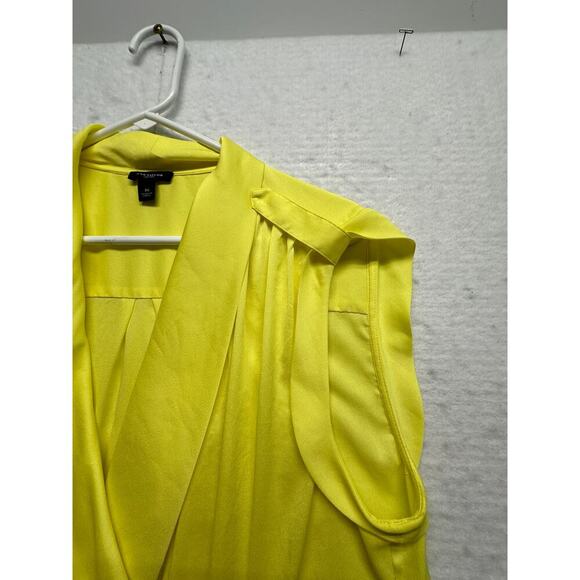 Ann Taylor Women Faux Wrap Tank Top Size 16 Butter Yellow Career - Picture 10 of 10